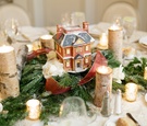 Wintry Centerpiece Vignette with Candlelight