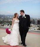 Couple on Rooftop
Photography: Jasmine Star Photography
Read More:
http://www.insideweddings.com/weddings/romantic-garden-wedding-in-beverly-hills-california/450/ Bride in strapless gown and groom in black tuxedo