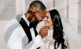 Couple Under Veil
Photography: Haley Ringo Photography
Read More:
http://www.insideweddings.com/weddings/zena-foster-and-durrell-tank-babbs/1239/ r&b singer tankr zena foster wedding, bride and groom pose under veil