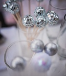 Fun Disco Ball Drink Accessories
Photography: Viera Photographics
Read More:
http://www.insideweddings.com/weddings/modern-style-seaside-wedding-with-geometric-detailing-in-malibu-ca/813/ Tiny mirrored disco balls and lavender decor