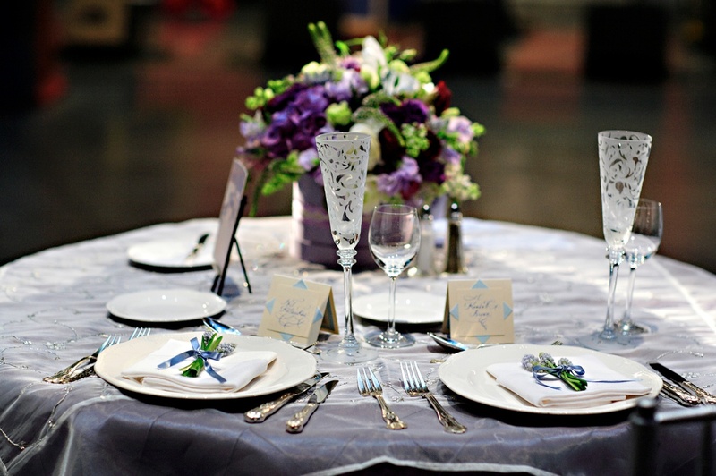 Sweetheart Table
Photography: Marie Labbancz Photography
Read More:
http://www.insideweddings.com/weddings/elegant-spring-wedding-at-the-pennsylvania-academy-of-the-fine-arts/176/ Wedding reception sweetheart table with a centerpiece of purple and white flowers