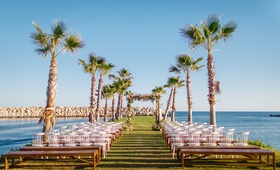 Ceremony Surrounded by Ocean
Photography: Julieta Amezcua Photography
Read More:
http://www.insideweddings.com/weddings/outdoor-destination-wedding-with-modern-day-details-in-mexico/1213/ destination wedding in cabo san lucas, strip of land around ocean