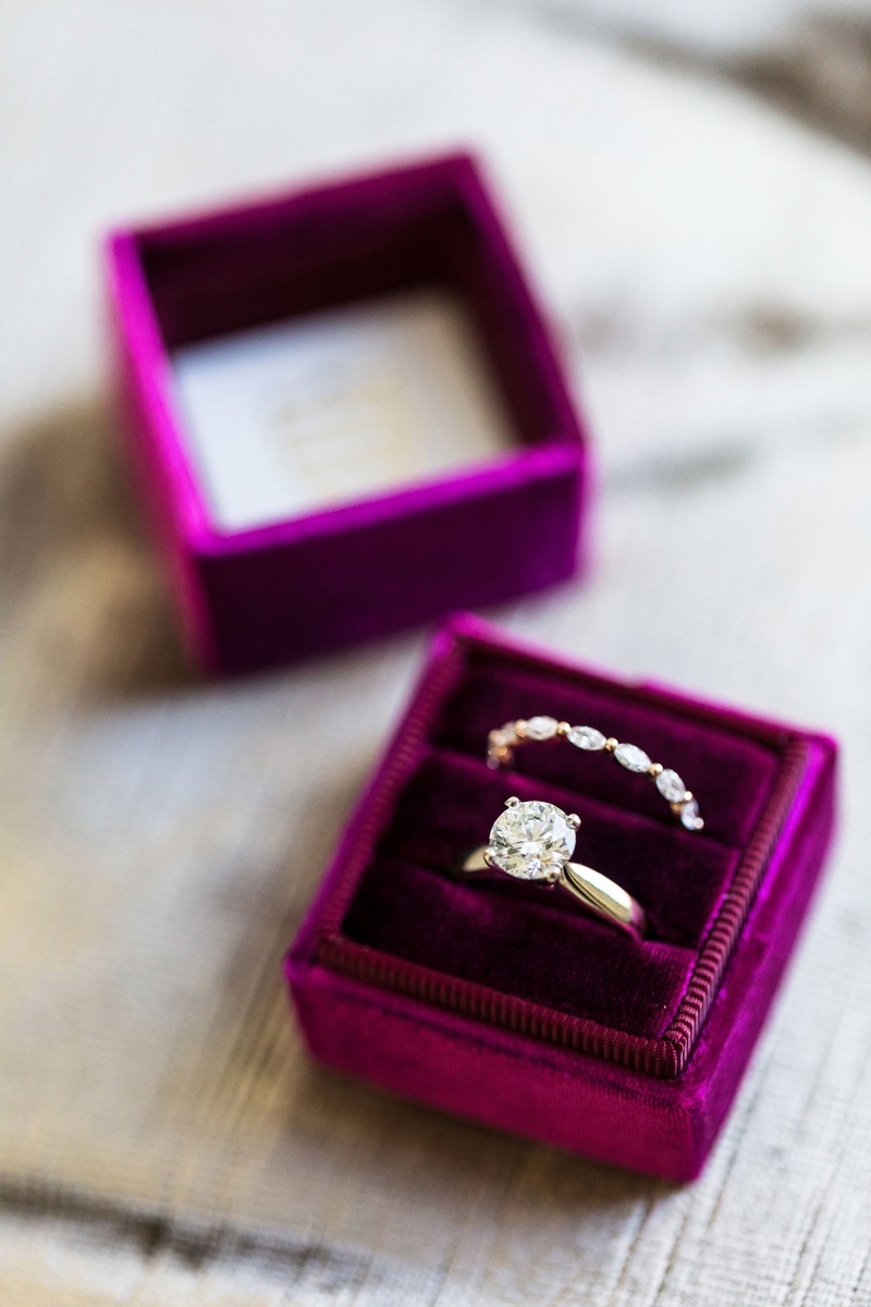 Engagement and Wedding Rings
Photography: Brian Leahy Photography
Read More:
http://www.insideweddings.com/weddings/a-hawaiian-couples-luxurious-destination-wedding-in-las-vegas/1226/ four prong solitaire diamond engagement ring, bubble and breathe wedding ring, velvet plum mrs. box