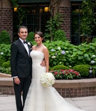 "First Look" Portrait of Bride, Groom
Photography: The Observatory
Read More:
http://www.insideweddings.com/weddings/classic-ballroom-wedding-with-mixed-metal-motif-in-washington-dc/957/ first look portrait bride groom four season washington dc tuxedo white dress classic wedding