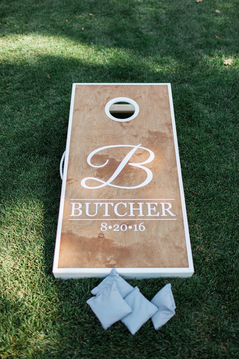 Custom Corn Hole Board, Last Name
Photography: Katie Shuler Photography
Read More:
http://www.insideweddings.com/weddings/rustic-chic-outdoor-wedding-at-a-winery-in-northern-california/945/ custom corn hole board last name fun lawn games northern california wedding winery entertainment