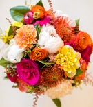 Colorful Pink, Orange, and Yellow Bouquet
Photography: Kathleen Geiberger Photography
Read More:
http://www.insideweddings.com/weddings/vibrant-colorful-seaside-wedding-in-southern-california/928/ colorful pink orange yellow bouquet spanish mexican influences wedding tropical warm weather