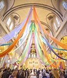 Multicolor Drapery at Chicago Church Ceremony
Photography: Carasco Photography
Read More:
http://www.insideweddings.com/weddings/colorful-church-ceremony-purple-ballroom-reception-in-chicago/713/ Colorful Chicago church wedding ceremony with orange, green, purple, and blue fabric