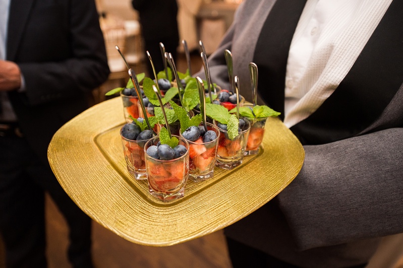 Berries with Mint Leaves
Photography: Carasco Photography
Read More:
http://www.insideweddings.com/weddings/jewish-wedding-with-classic-ivory-and-gold-decor-in-chicago/983/ wedding cocktail hour, strawberries, blueberries, mint leaves