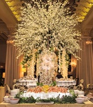 Shrimp Station with Floral Display
Photography: Carasco Photography
Read More:
http://www.insideweddings.com/weddings/elegant-wedding-with-gold-champagne-color-palette-in-chicago/1124/ shrimp station with ice sculpture and large floral display