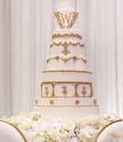 Opulent White and Gold Monogram Cake
Photography: Amy Anaiz Photography
Read More:
http://www.insideweddings.com/weddings/luxe-wedding-of-nfl-player-tahir-whitehead-at-elegant-castle-venue/1267/ wedding cake white frosting gold decor gold monogram design shannon perkins tahir whitehead nfl
