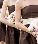 Pink Bridesmaid Bouquets
Photography: Katie Moos Photography
Read More:
http://www.insideweddings.com/weddings/beachside-ballroom-wedding-in-santa-barbara-california/275/ Bridesmaids in brown dresses hold pink peony bouquets