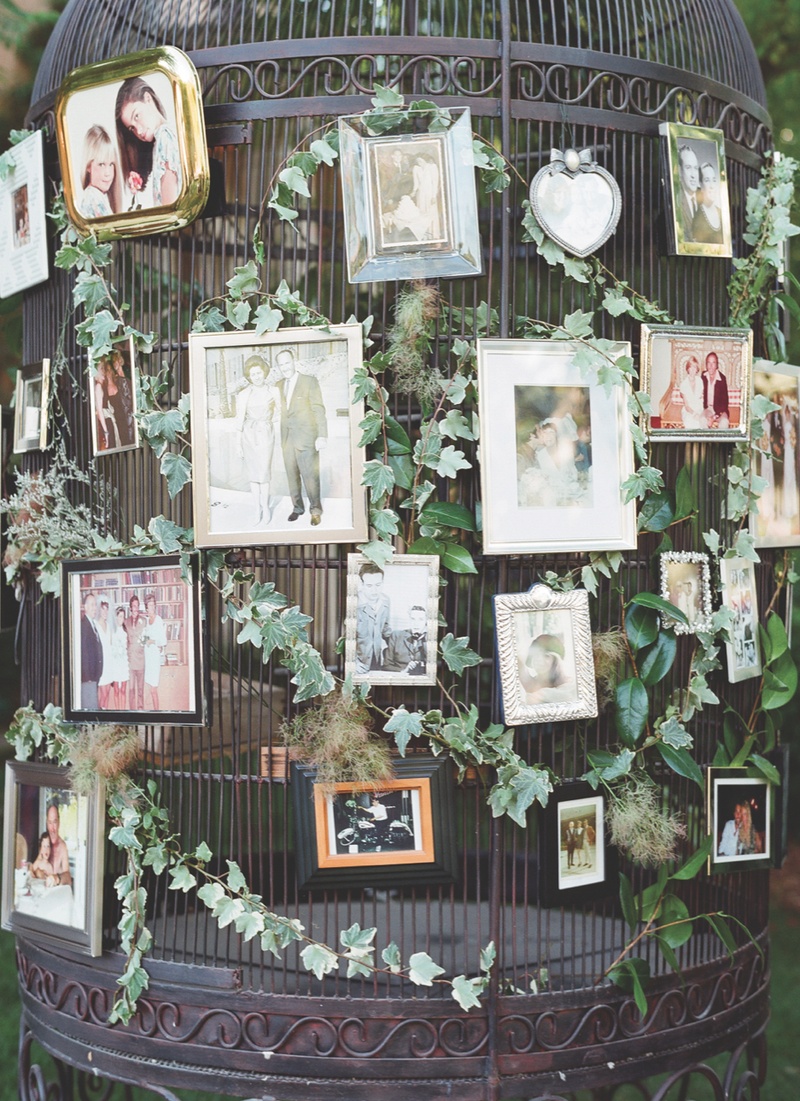 Reception Décor Photos - Family Photo Display - Inside Weddings