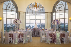 Photography: Christine Bentley Photography
Read More:
http://www.insideweddings.com/inspiration/board/127/iwadmin2/perfect-in-purple/ Resort at Pelican Hill ballroom with views of golf course