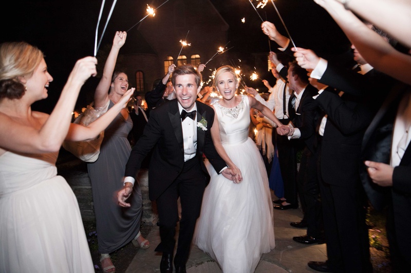 Sparkler Grand Exit at Ohio Wedding
Photography: Michael Bambino %26 Co.
Read More:
http://www.insideweddings.com/weddings/whimsical-open-air-secret-garden-wedding-with-soft-spring-hues/777/ a bride and groom make their grand exit from their reception while guests wave sparklers