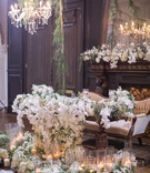 Lush and Elaborate Sweetheart Table
Photography: AndySeo Studio
Read More:
http://www.insideweddings.com/weddings/romantic-wedding-with-lush-florals-at-1920s-venue-in-long-beach/1329/ sweetheart table with vintage couch, table with cascading orchids, piles of greenery, pillar candles
