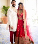 Indian Wedding Couple Portrait
Photography: Lin %26 Jirsa Photography
Read More:
http://www.insideweddings.com/weddings/destination-multi-day-indian-wedding-with-sunset-inspired-decor/1211/ Bride and groom in traditional indian wedding attire bride in lehnga and groom in sherwani