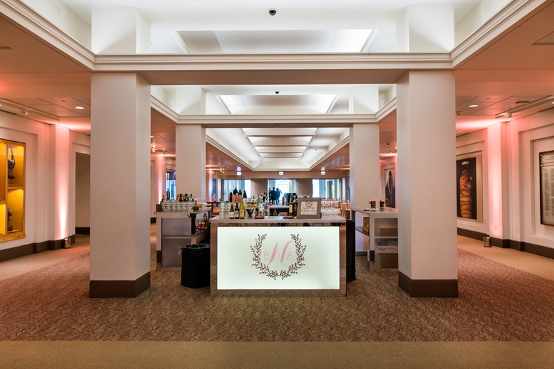 Wedding Bar with Monogram
Photography: Kent Drake Photography
Read More:
http://www.insideweddings.com/weddings/an-event-planners-wedding-at-a-museum-by-sue-the-tyrannosaurus-rex/955/ museum wedding bar with custom monogram light up bar side