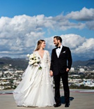 City View Wedding Portrait in Los Angeles
Photography: Laurie Bailey Photography
Read More:
http://www.insideweddings.com/weddings/wedding-with-rich-romantic-decor-at-luxury-hotel-in-beverly-hills/1349/ bride in marchesa long sleeve wedding dress and groom in tuxedo long hair portrait helipad rooftop
