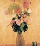 Tall Flower Arrangement
Photography: Tina Carlone Photography
Read More:
http://www.insideweddings.com/weddings/mediterranean-inspired-newport-beach-wedding/39/ Tall flower centerpiece with grapes and pink flowers