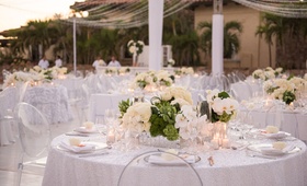 Centerpieces in Mirrored Boxes
Photography: Simone Photography
Read More:
http://www.insideweddings.com/weddings/tropical-destination-wedding-at-a-beach-house-in-cabo-san-lucas/1080/ mirrored boxes, cream roses, moss, white orchids