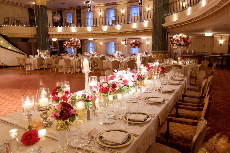 Long Table with Blush Reception Blooms
Photography: Amanda Sudimack for Artisan Events
Read More:
http://www.insideweddings.com/weddings/customized-chicago-wedding-with-pink-blush-marsala-color-palette/911/ Long wedding reception table with candles, low flower arrangements, gold details by dance floor