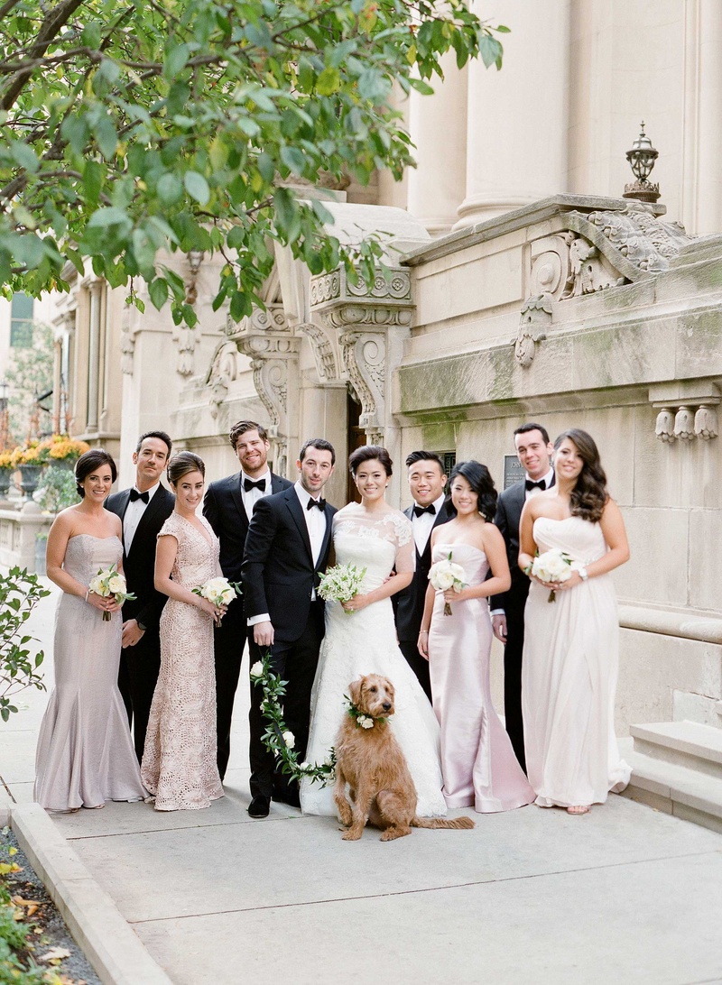 Bridesmaids, Groomsmen %26 Puppy
Photography: Jose Villa Photography
Read More:
http://www.insideweddings.com/weddings/glamorous-sophisticated-garden-themed-ballroom-wedding-in-chicago/905/ Chicago wedding party bride and groom with dog and mismatched bridesmaids and tuxedo clad groomsmen