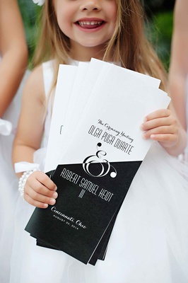 Wedding Ceremony Program In Black And White With Ampersand Wedding Ceremony Program In Black And White With Ampersand