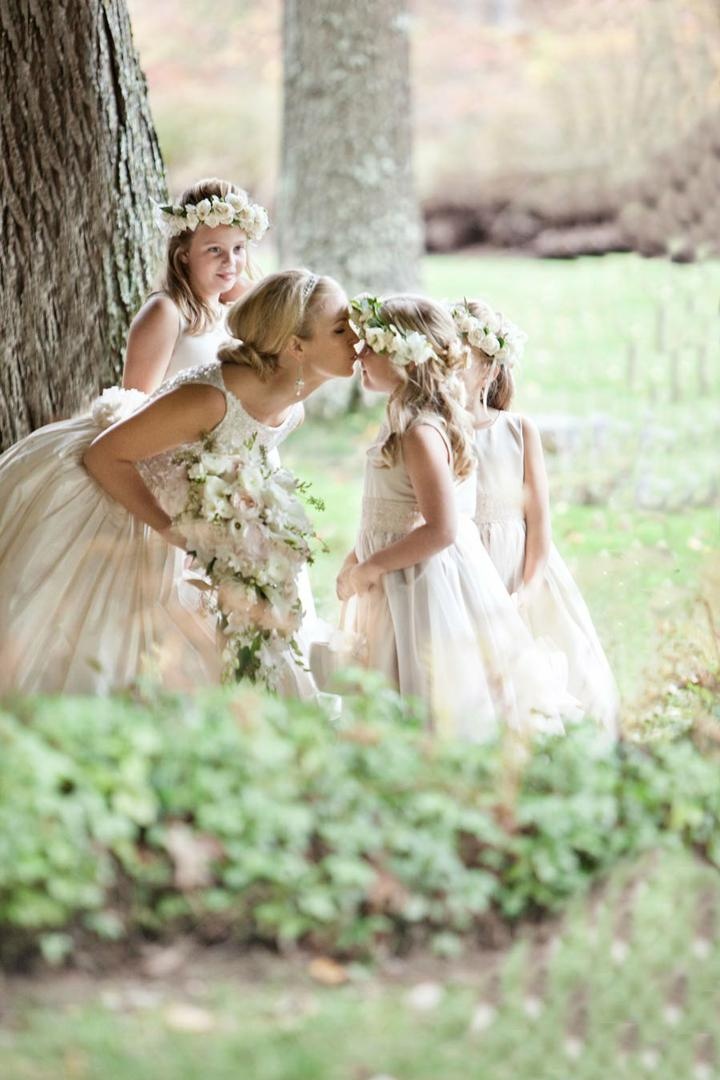 Angelic Flower Girls
Photography: Jana Williams Photography
Read More:
http://www.insideweddings.com/weddings/ivory-gold-blush-lakefront-new-hampshire-wedding/412/ Keri Lynn Pratt kisses flower girls' nose in forest