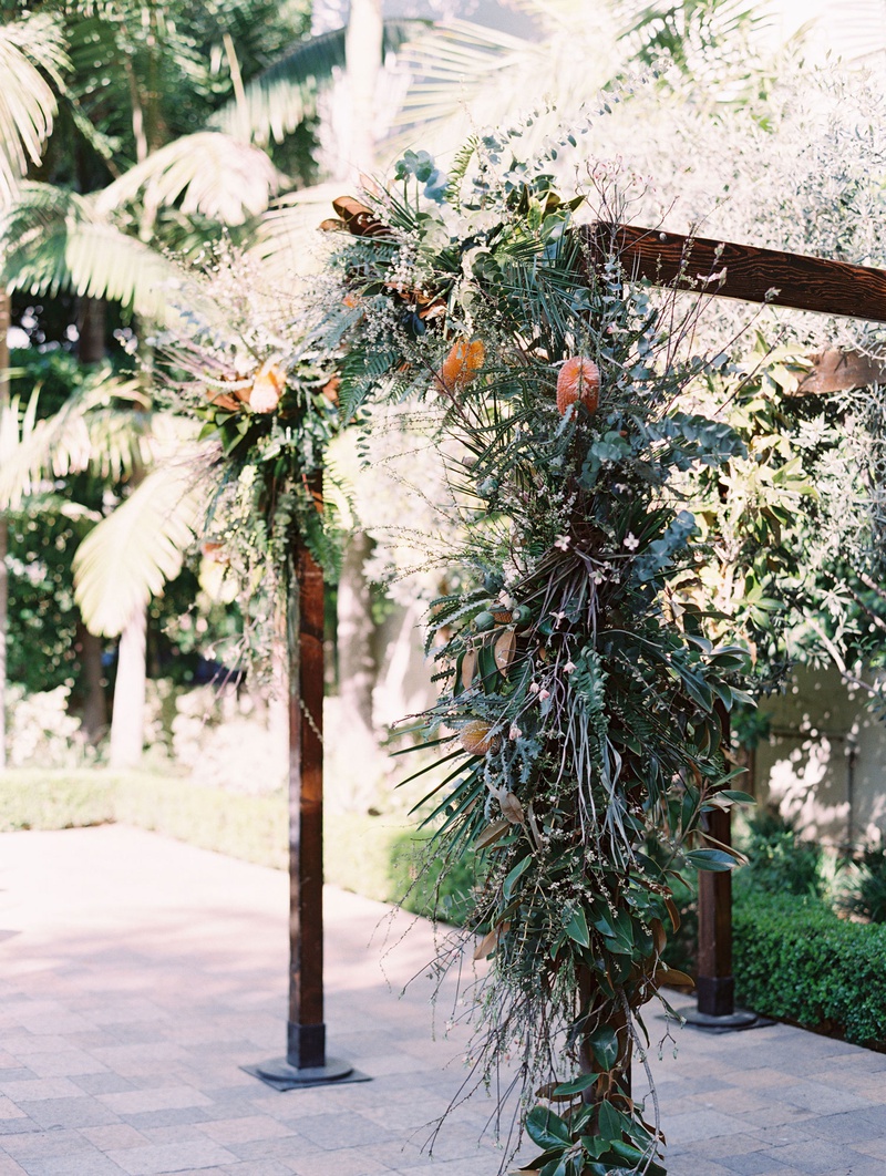 Four-Post Wedding Structure with Greenery
Photography: Mallory Dawn Photography
Read More:
http://www.insideweddings.com/weddings/outdoor-jewish-ceremony-luxe-reception-at-vibiana-in-downtown-la/1259/ wedding ceremony decor outdoor jewish wedding wood arbor with organic greenery leaves asymmetrical