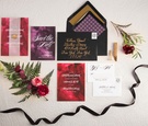 Vintage-Themed Purple-and-Red Invitations