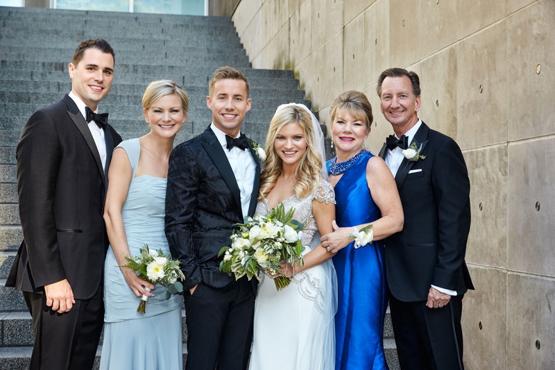Bride %26 Groom with Bride's Family
Photography: KingenSmith
Read More:
http://www.insideweddings.com/weddings/modern-romantic-wedding-with-glam-geometric-details-in-chicago/1171/ wedding portrait chicago mother of bride royal blue evening gown father of bride tuxedo bridesmaid