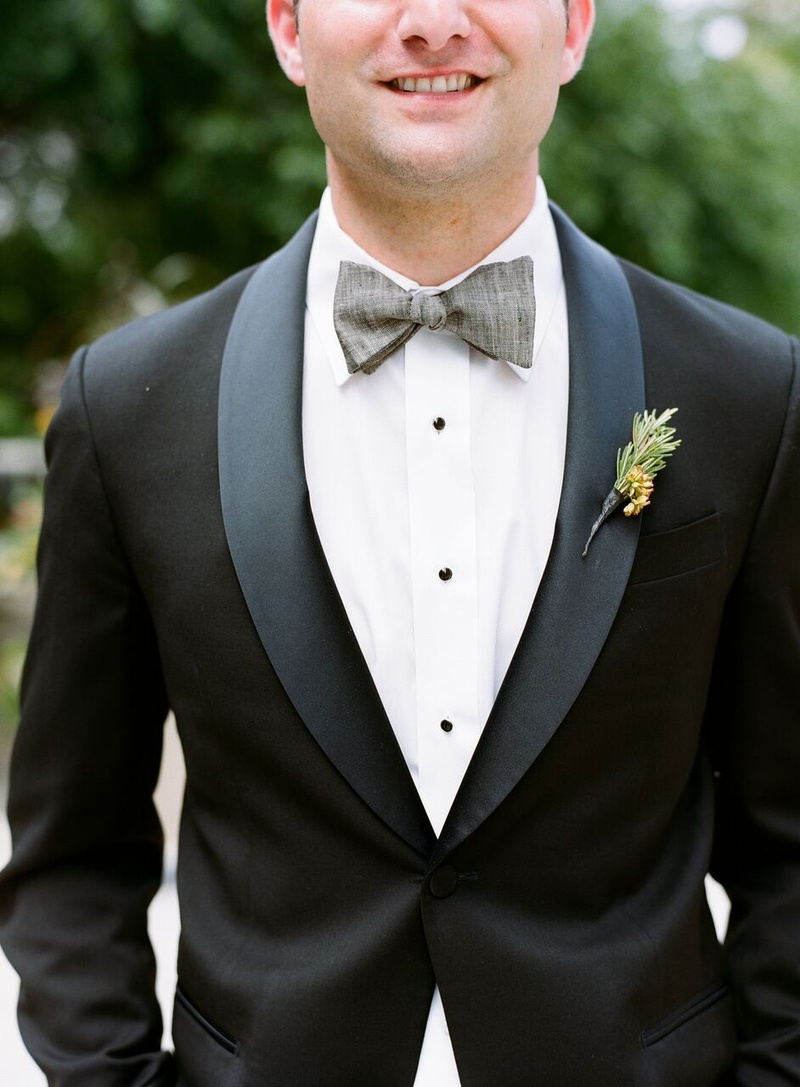 Groomsman with Tux and Grey Bow Tie
Photography: Eric Kelley
Read More:
http://www.insideweddings.com/weddings/summer-wedding-with-clean-color-palette-modern-design-in-chicago/776/ groomsmen outfit groomsman with grey bow tie and tuxedo jacket