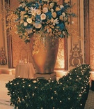 Gold Urn Filled With Blue and Gold Flowers
Photography: Dalal Photography
Read More:
http://www.insideweddings.com/weddings/old-world-elegance-at-classic-ballroom-wedding-in-san-francisco/85/ huge gold vase of blue, white and gold flowers