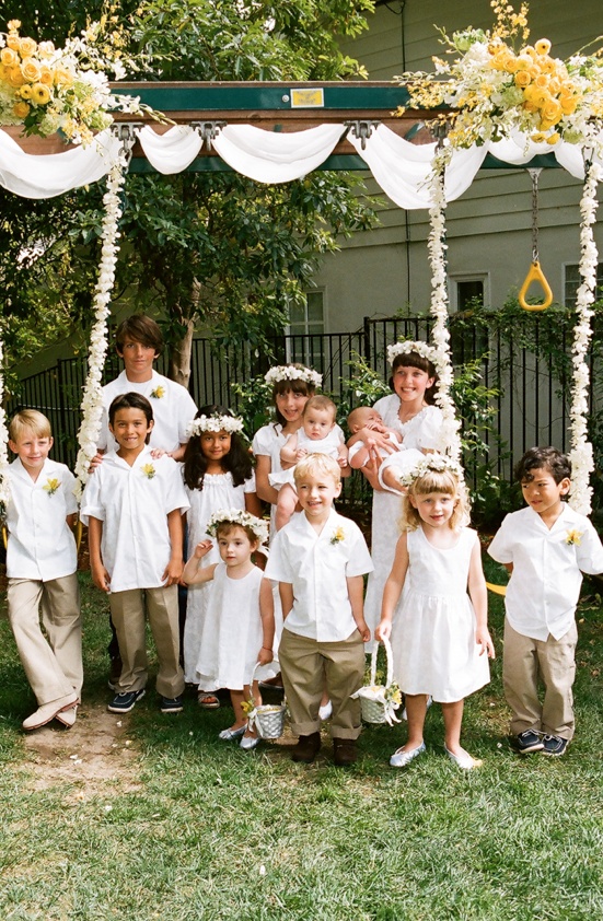 Backyard Flower Girls %26 Ring Bearers
Photography: frame.thirty.six photography
Read More:
http://www.insideweddings.com/weddings/tropical-inspired-spring-wedding-at-the-bel-air-bay-club/236/ Twelve kids as wedding flower girls and ring bearers