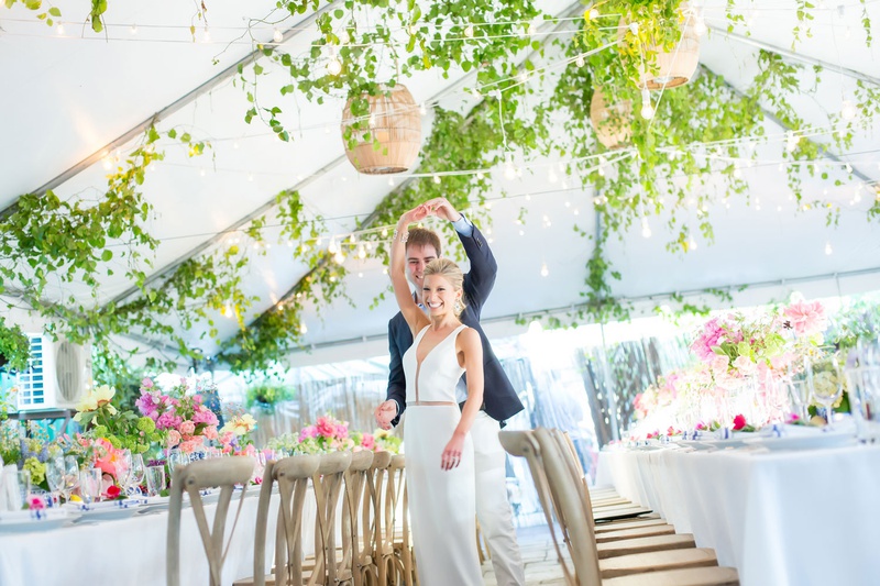 Couple Twirling in Rehearsal Dinner Space
Photography: Maya Myers Photography
Read More:
http://www.insideweddings.com/weddings/colorful-tented-rehearsal-dinner-with-garden-elements-in-brooklyn/1188/