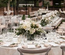 Low Arrangements of Cream Flowers