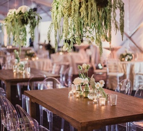 Suspended Planters Over Tables
Photography: Shaun Menary Photography
Read More:
http://www.insideweddings.com/weddings/outdoor-elements-in-lavish-modern-wedding-of-childhood-sweethearts/802/ suspended planters over reception tables
