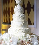 Reggie Arvizu's Wedding Cake
Photography: Tony Florez Photography
Read More:
http://www.insideweddings.com/weddings/dena-beber-and-reggie-arvizu/196/ Four layer white cake with intricate details