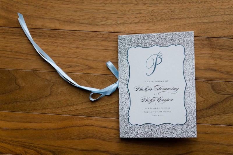 White, Silver %26 Blue Ceremony Program
Photography: Studio This Is
Read More:
http://www.insideweddings.com/weddings/glamorous-city-style-real-wedding-at-a-luxury-hotel-in-chicago/1217/ wedding ceremony program light blue silver white design elizabeth grace