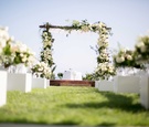 Wooden Chuppah, Florals, Seaside Ceremony