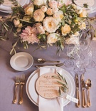 Rustic Wedding with Round Wood Menu
Photography: Matt Kennedy Photography
Read More:
http://www.insideweddings.com/weddings/alfresco-ceremony-rustic-chic-barn-reception-in-san-luis-obispo/881/ Rustic wedding reception place setting lavender linen centerpiece freshly picked wood round menu