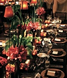 Fall-Inspired Tablescape
Photography: KingenSmith
Read More:
http://www.insideweddings.com/weddings/sophisticated-fall-wedding-at-the-peninsula-chicago/216/ Long table with tall centerpieces and lamps