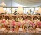 Head Table with White & Pink Floral Runner
