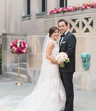Hometown Couple
Photography: Amanda Donaho Photography
Read More:
http://www.insideweddings.com/weddings/black-and-white-museum-wedding-with-pops-of-bright-pink/1228/ bride in monique lhuillier sleeveless mermaid wedding dress, groom in michael kors tuxedo