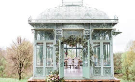 Enclosed Gazebo
Photography: Rebecca Cerasani
Read More:
http://www.insideweddings.com/weddings/fairy-tale-romance-inspiration-with-abundance-of-bright-florals/1356/ 2400 on the river wedding, enclosed mint green gazebo