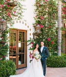 Bride %26 Groom at Spanish-Style Venue
Photography: Jodee Debes Photography
Read More:
http://www.insideweddings.com/weddings/outdoor-ceremony-reception-with-bright-color-palette-at-la-ranch/1280/ wedding portrait at hummingbird nest ranch bougainvillea greenery off shoulder ball gown dress