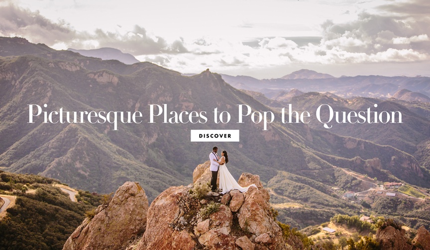 Places to Pop the Question
Article: 11 Idyllic Destinations for Your Proposal
Photography: Brian Leahy Photography
Read More:
http://www.insideweddings.com/news/travel-honeymoon/11-idyllic-destinations-for-your-proposal/3590/ Proposal ideas beautiful spots around the world to propose to your boyfriend or girlfriend