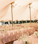 Romantic Reception Tent
Photography: Robert Evans Studios
Read More:
http://www.insideweddings.com/weddings/an-austin-texas-lake-house-wedding-with-a-natural-color-palette/568/ White tent filled with neutral-toned florals and tables
