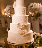Bridal Gown-Inspired Wedding Cake
Photography: Samuel Lippke Studios
Read More:
http://www.insideweddings.com/weddings/outdoor-jewish-wedding-ceremony-glam-reception-in-beverly-hills/848/ Butter End Cakery wedding cake at Beverly Hills wedding ceremony bridal gown design sugar flowers