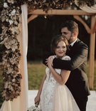 Bride %26 Groom in Front of Fall Arbor
Photography: Atelier Kryjak
Read More:
http://www.insideweddings.com/weddings/autumn-glamour-inspirational-shoot-with-gilded-pumpkin-decor/1185/ fall wedding styled shoot outdoor ceremony wood arbor gold leaf white orchid drapery bride overskirt
